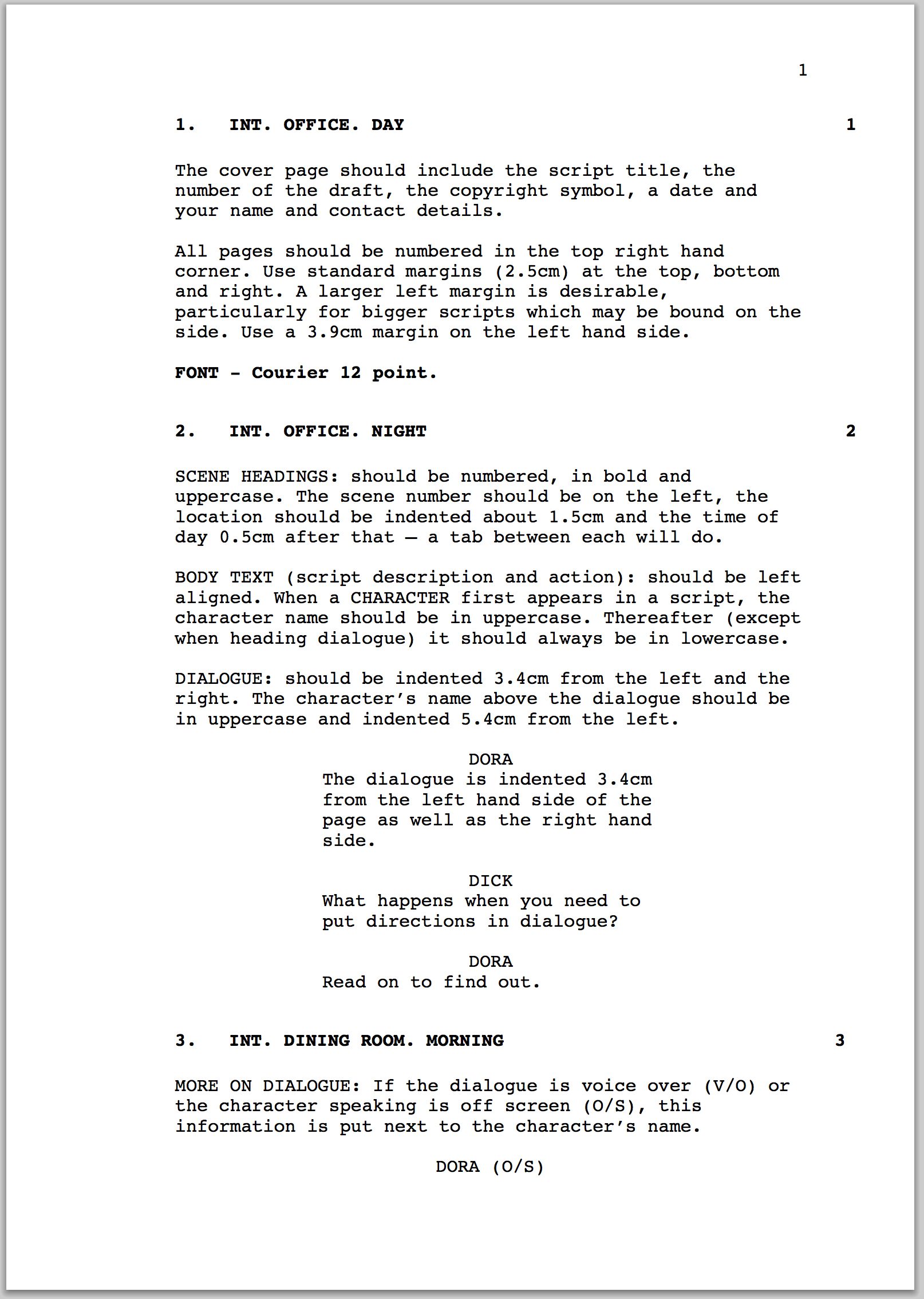 screenplay formatter google docs